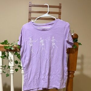 Grayson Threads Lavender Tee with Skeleton Graphic